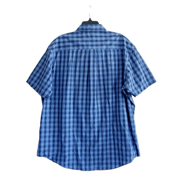 NEW Van Heusen No Iron Button Down Short Sleeve Shirt, Blue/Navy XXL New w/o Tag - Picture 2 of 7